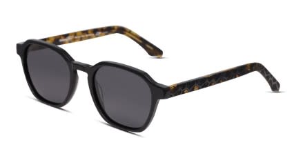 The Geometric Shiny Black glasses - Shiny Black - Angle View