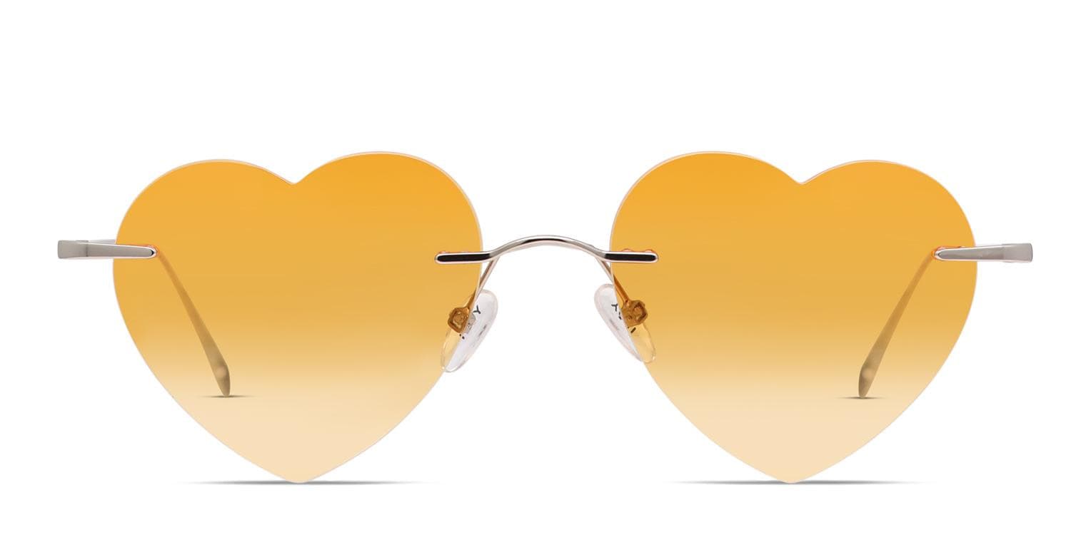 Yoji Love-4-All Silver/Orange glasses - Silver / Orange - Frontal View