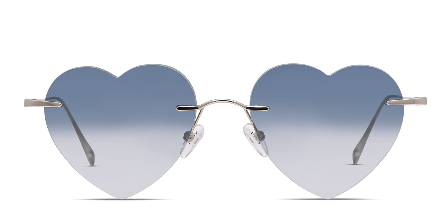 Yoji Love-4-All Silver/Blue glasses - Silver / Blue - Frontal View