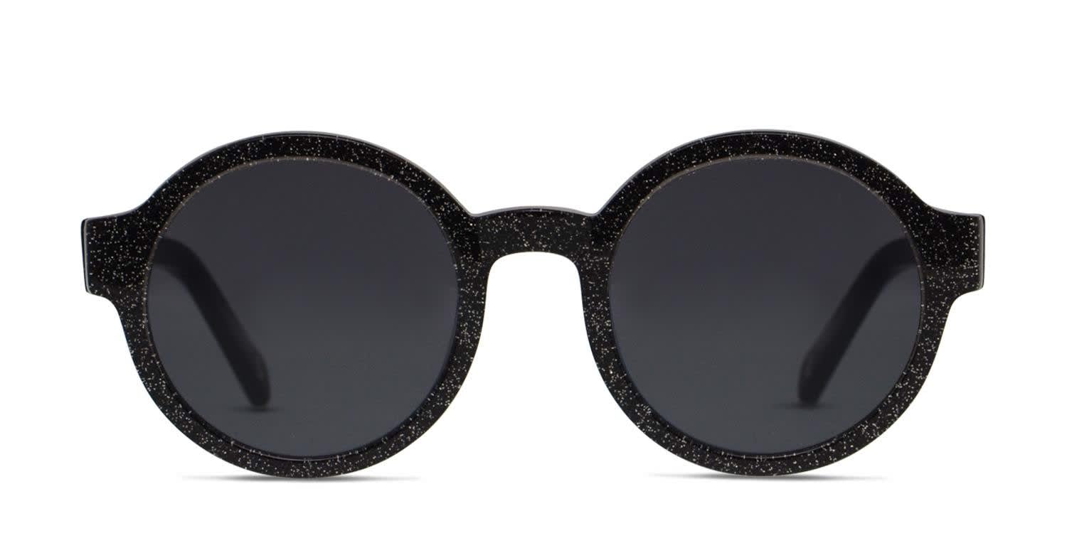 Amelia E. Evangeline Glitter, Black glasses - Glitter / Black - Frontal View
