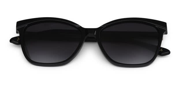 Amelia E. Heather Shiny Black Prescription Sunglasses display picture 1