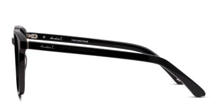 Amelia E. Crescent Shiny Black glasses - Shiny Black - Side View