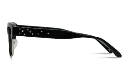 Amelia E. Driftstar Shiny Black, Silver glasses - Silver / Shiny Black - Side View