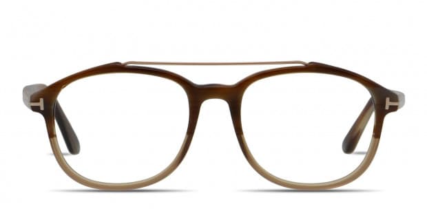 Tom Ford TF5454 Brown/Beige/Clear Prescription Eyeglasses