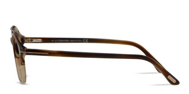 Tom Ford TF5454 Brown/Beige/Clear Prescription Eyeglasses