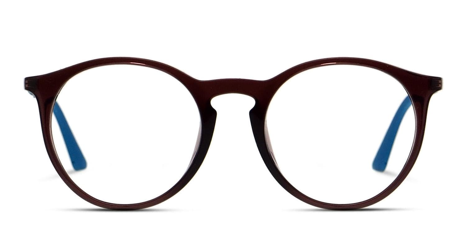Ray-Ban ブラウンラウンド型サングラス　RB7132F Ray-Ban 7132F Brown/Blue Prescription Eyeglasses