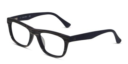 Calvin Klein CK5886 Gray, Pattern, Blue glasses - Multicolor / Blue / Gray - Angle View