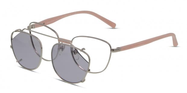 Alain Mikli A02024 Silver/Pink w/Clip-on Prescription Eyeglasses