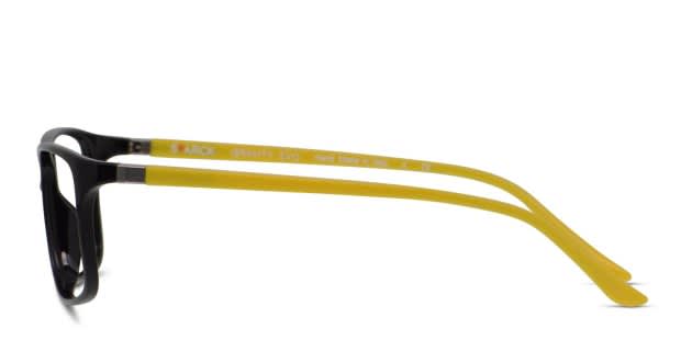 Starck Eyes SH1043X Shiny Black/Yellow Eyeglasses | Includes FREE