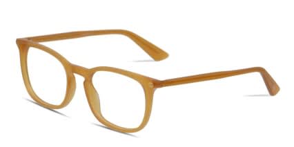 Gucci GG0122O Clear Yellow glasses - Yellow / Clear - Angle View