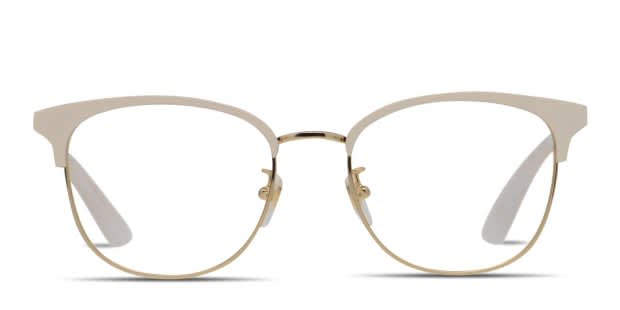Gucci GG0250OK White/Gold Prescription Eyeglasses