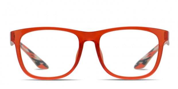 Puma PU0034OA Red Clear Gray Orange Prescription Eyeglasses