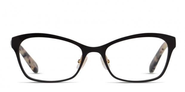 Kate Spade Melonie Shiny Black Gold Prescription Eyeglasses