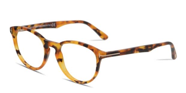 Tom Ford TF5556-B Tortoise/Yellow Eyeglasses | Includes FREE Rx Lenses