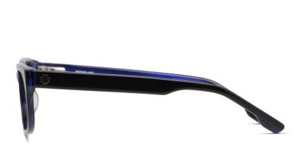 Spy Stevie Shiny Black, Blue glasses - Shiny Black / Blue - Side View