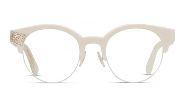 Jimmy Choo JC151 White/Glitter Eyeglasses | Includes FREE Rx Lenses