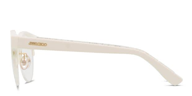 Jimmy Choo JC151 White/Glitter Eyeglasses | Includes FREE Rx Lenses