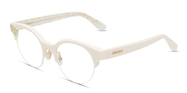 Jimmy Choo JC151 White/Glitter Eyeglasses | Includes FREE Rx Lenses