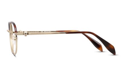 Alexander McQueen AM0153O Gold, Tortoise glasses - Gold / Tortoise - Side View