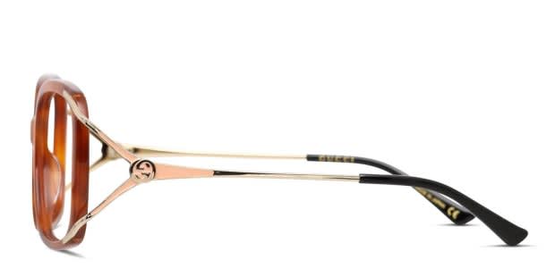 Gucci GG0648O Tortoise/Gold Eyeglasses | Includes FREE Rx Lenses display picture 1