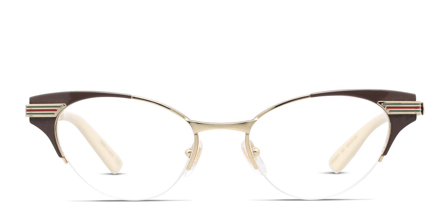 Gucci GG0523O Brown/Gold Eyeglasses | Includes FREE Rx Lenses