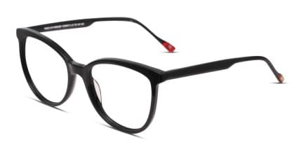 Le Specs Piece of Pizzazz Shiny Black glasses - Shiny Black - Angle View