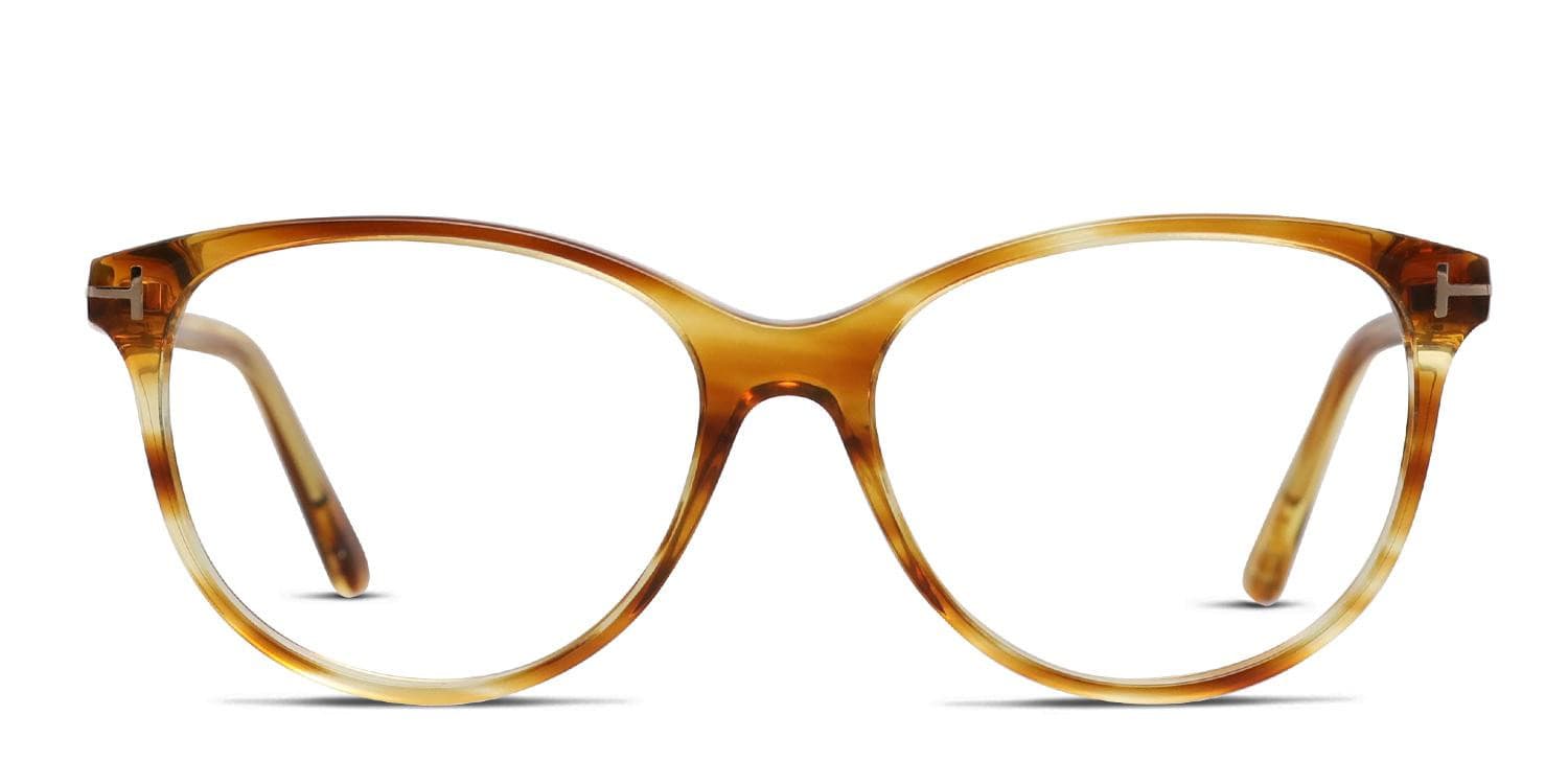 Tom Ford TF5544-B Tortoise/Yellow/Clear Prescription Eyeglasses