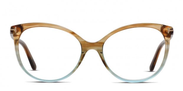 Tom Ford TF5598-B Brown/Blue/Clear Prescription Eyeglasses