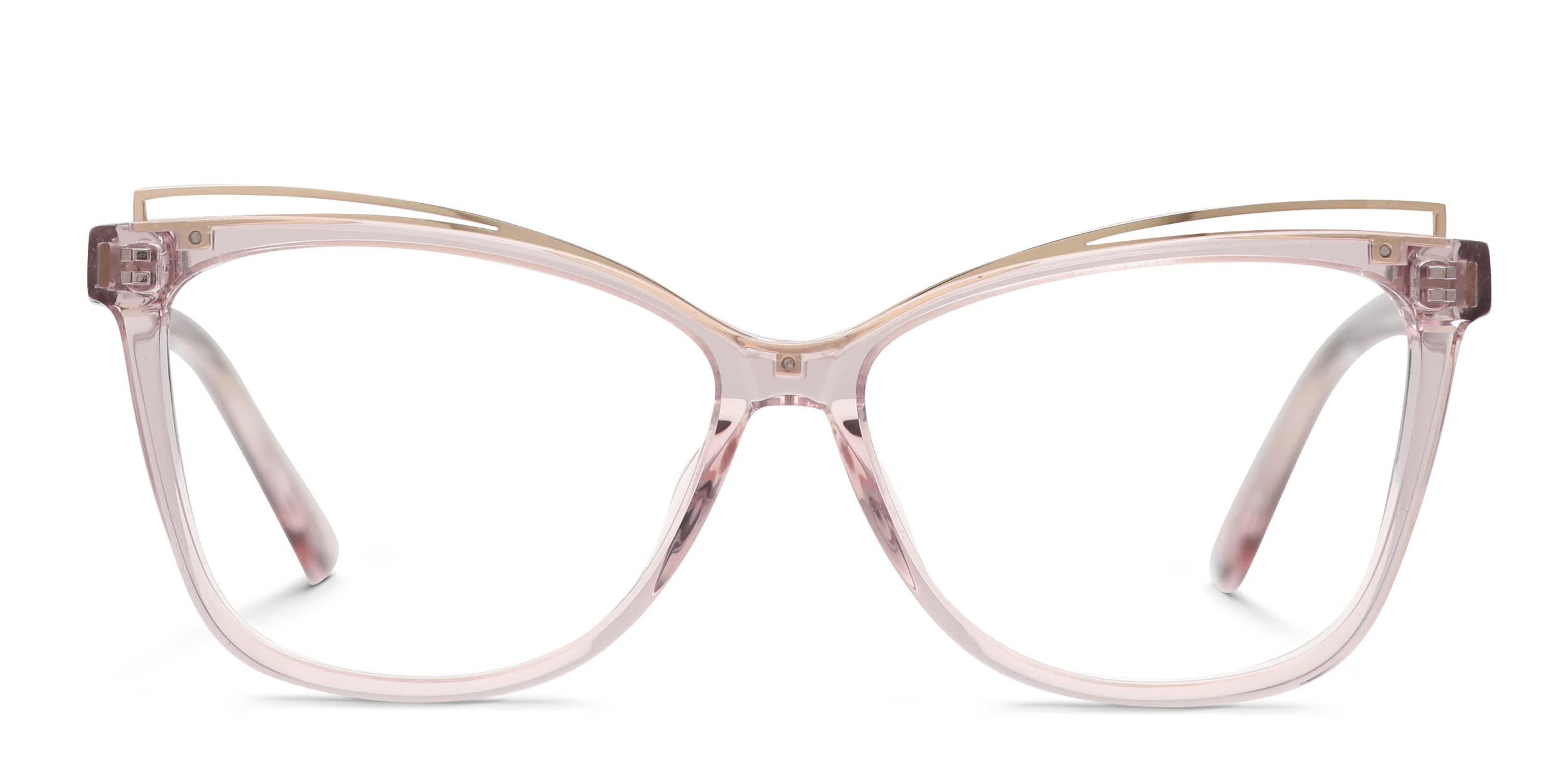 Diff Molly Pink, Clear, Gold glasses - Pink / Clear / Gold - Frontal View