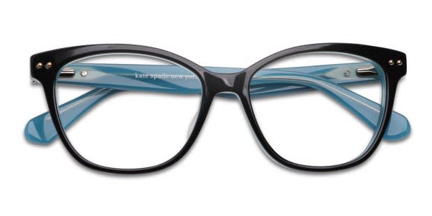 Kate Spade Adrie Black, Blue Prescription Eyeglasses - Main Image