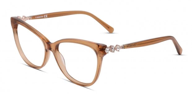 Swarovski SK5441 Brown/Clear Eyeglasses | Includes FREE Rx