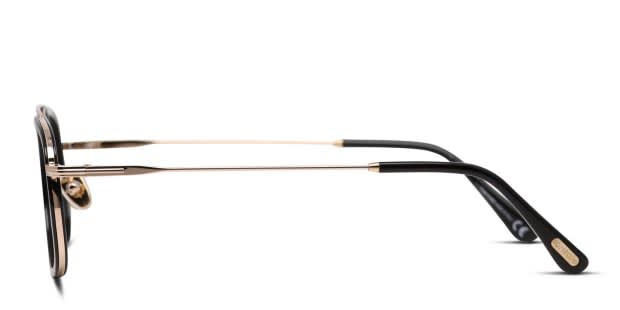 Tom Ford TF5677-F-B Shiny Black/Gold Eyeglasses | Includes FREE Rx
