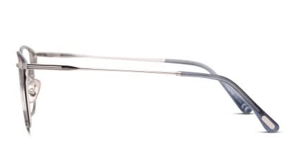 Tom Ford TF5774-D-B Blue, Silver glasses - Blue / Silver - Side View
