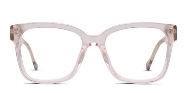 Le Specs Las Dalias Clear/Pink Eyeglasses | Includes FREE Rx Lenses
