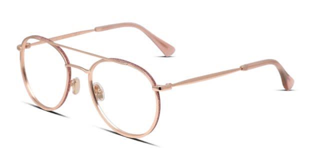 Jimmy Choo JC230 Gold/Pink Eyeglasses | Includes FREE Rx Lenses