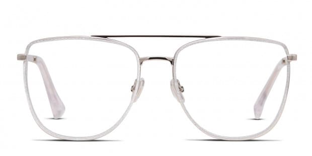 Jimmy Choo JC250 Silver/Glitter Eyeglasses | Includes FREE Rx Lenses