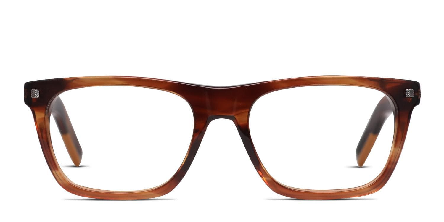 Ermenegildo Zegna EZ5136 Brown/Clear Eyeglasses | Includes FREE Rx