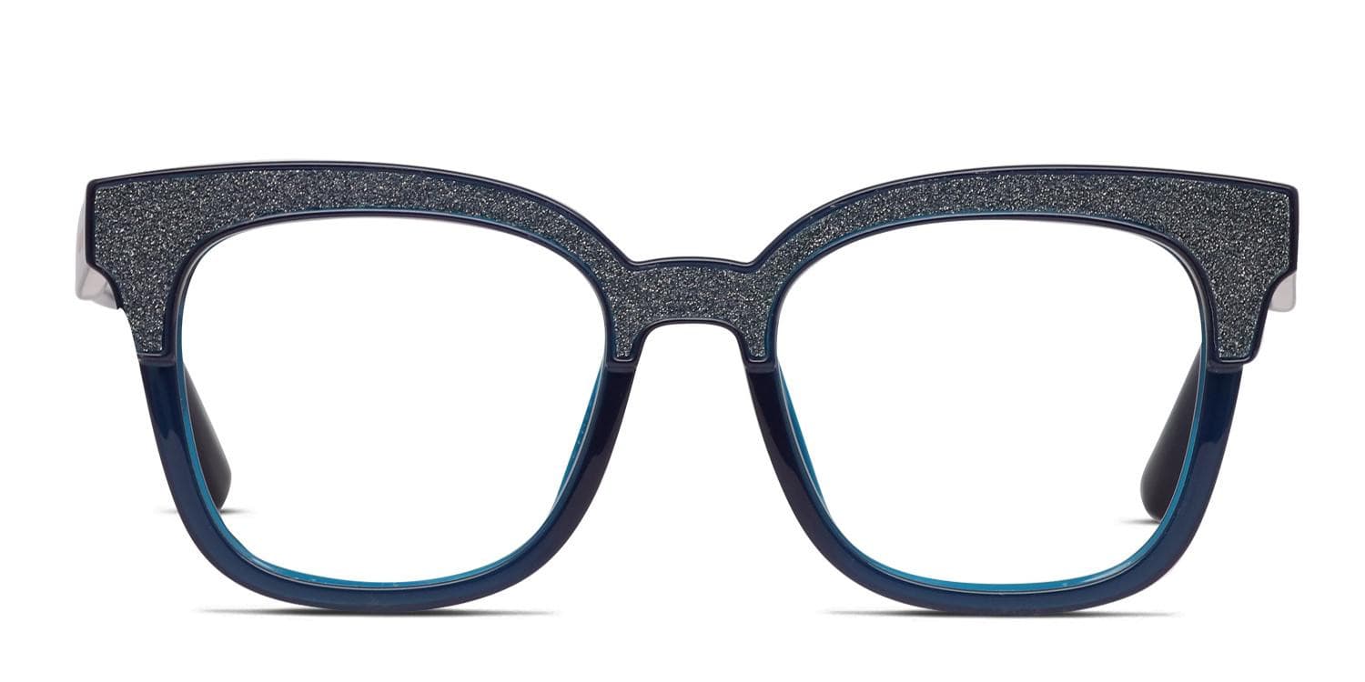 JIMMY CHOO スクエアフレムメカネ JC176 1Q9 Jimmy Choo JC176 Blue/Glitter Prescription Eyeglasses