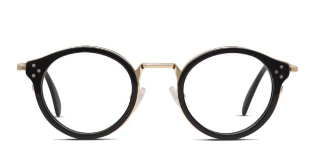 Celine CL50001U Shiny Black/Gold Eyeglasses | Includes FREE Rx Lenses