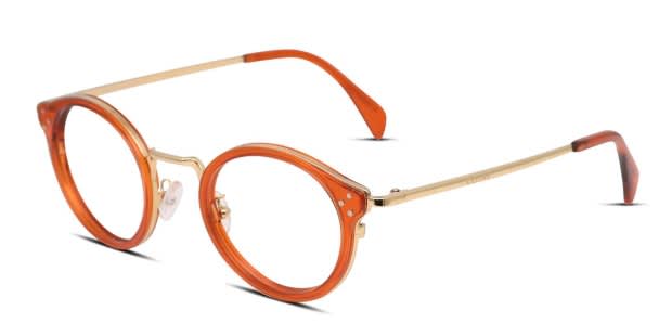 Celine CL50001U Orange/Gold Eyeglasses | Includes FREE Rx Lenses