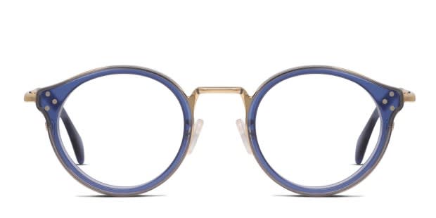 Celine CL50001U Blue Gold Eyeglasses Includes FREE Rx Lenses