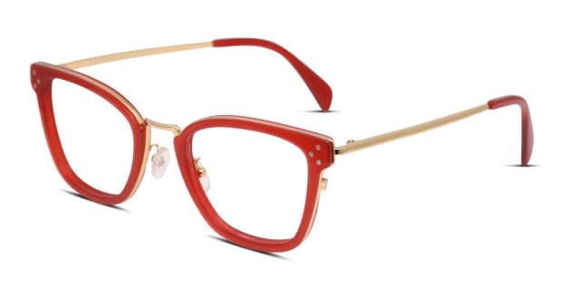 Celine CL50002U Red/Gold Eyeglasses | Includes FREE Rx Lenses