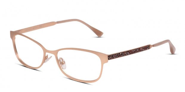 JIMMY CHOO 長方形フレムメカネ JC203 VZH Jimmy Choo JC203 Rose Gold Eyeglasses | Includes FREE Rx Lenses