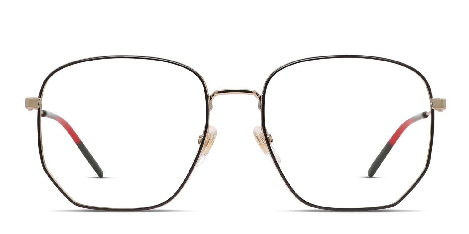 Gucci GG0396O Black/Gold glasses - Black / Gold - Frontal View