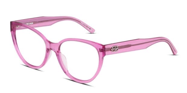 Balenciaga BB0064O Pink, Clear Prescription Eyeglasses
