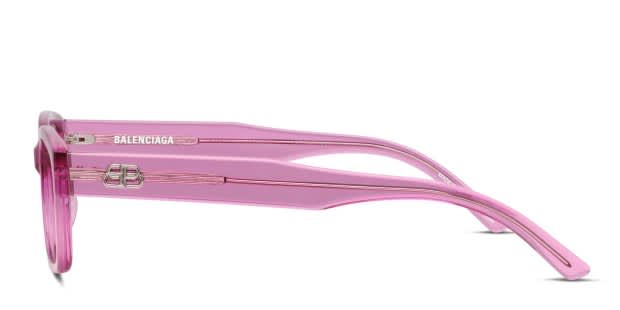Balenciaga BB0065O Pink, Clear Prescription Eyeglasses