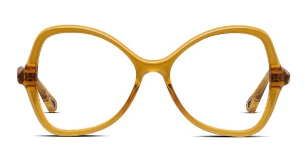 Chloe CH0004O Yellow, Clear Prescription Eyeglasses