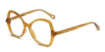 Chloe CH0004O Yellow, Clear glasses - Yellow / Clear - Angle View