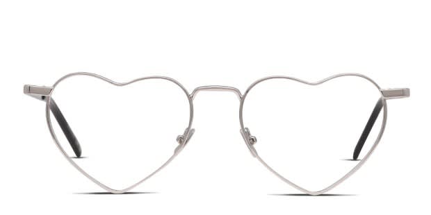 Saint Laurent SL301 LouLou Heart Shaped Silver Frame Silver Lenses 52-17-145 Saint Laurent SL301 LOU LOU 003 Silver/Silver Mirror 52-17  main image 3