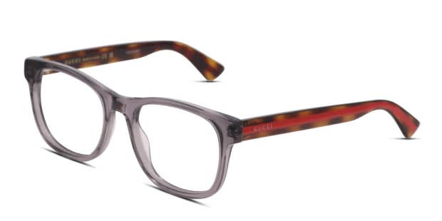 Gucci GG0004ON Gray, Clear Eyeglasses | Includes FREE Rx Lenses